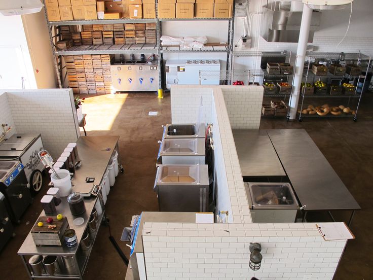 Small commercial gelato shop kitchen