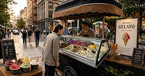 Mehen equipment Italian ice cream stand